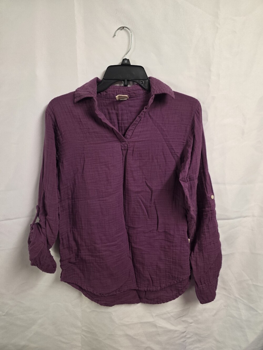 Magellan Women's Purple Button-Front Textured Shirt